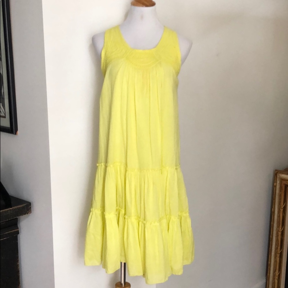 Klozlyne bright lemon yellow summer dress